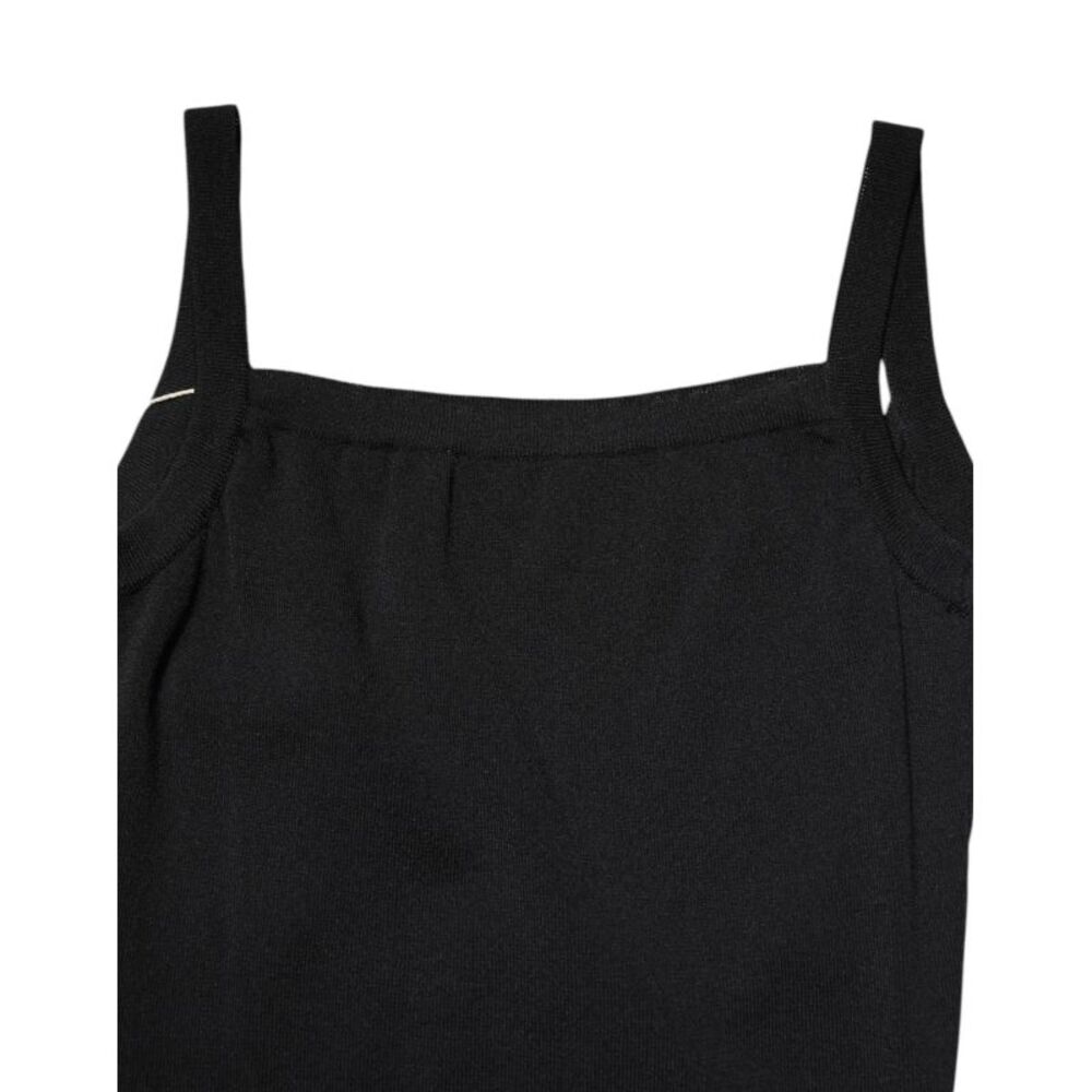 Laneus Black Square Neck Bodycon Ruched Mini Women's Dress